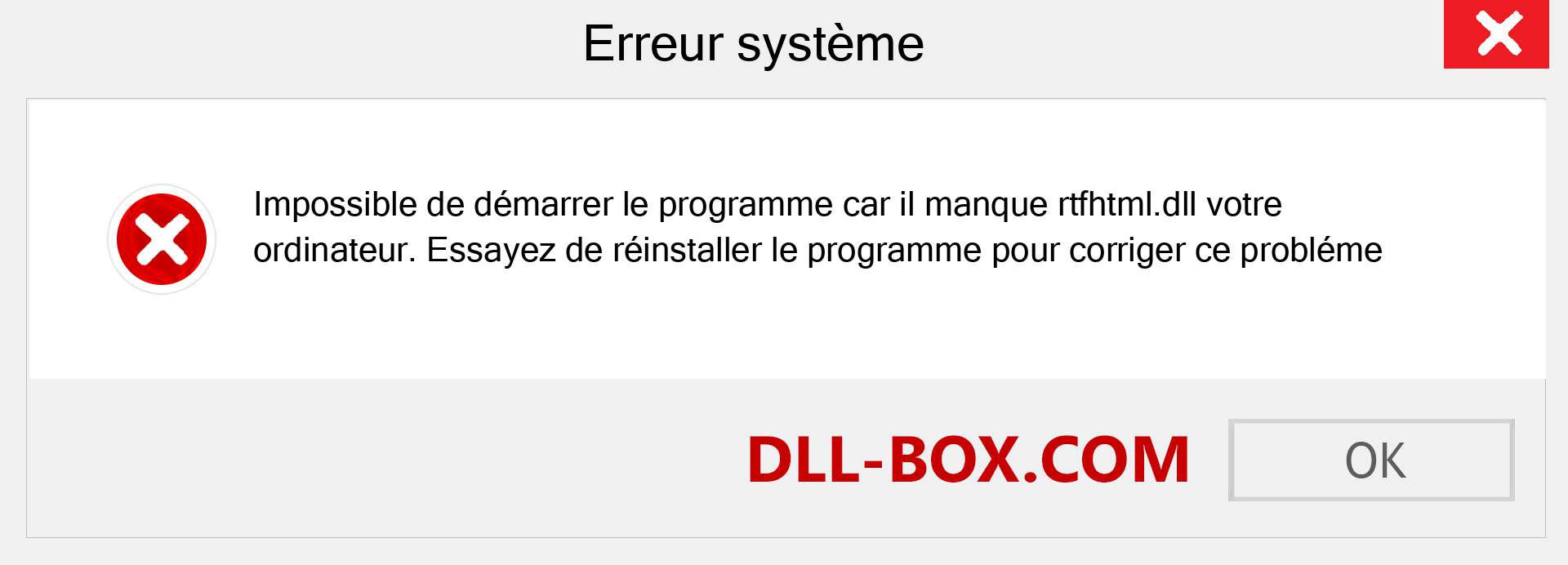 Le fichier rtfhtml.dll est manquant ?. Télécharger pour Windows 7, 8, 10 - Correction de l'erreur manquante rtfhtml dll sur Windows, photos, images